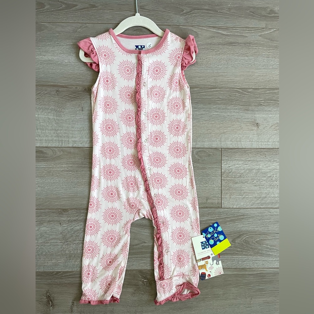 NWT Kickee Pants Ruffle Tank Romper, 3T